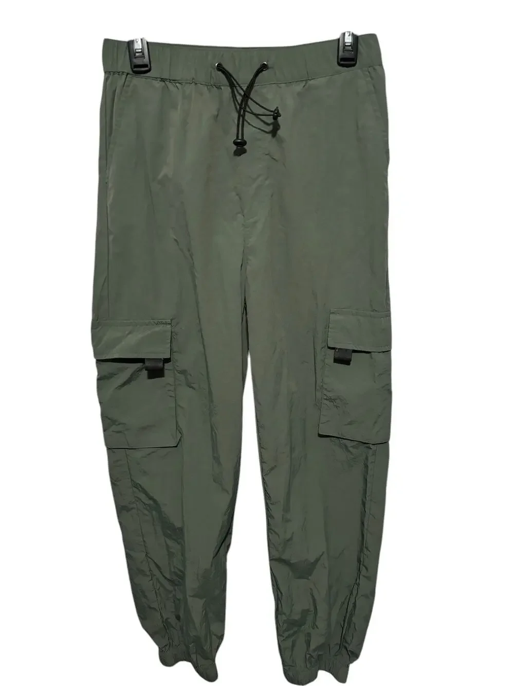 Indigo Rising Cargo Jogger Sweatpants Olive Green Drawstring Pants Womens